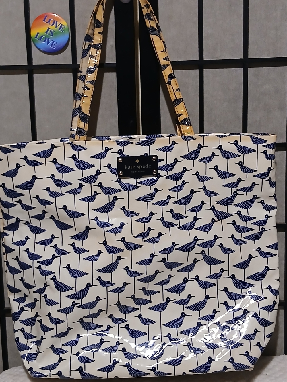 kate spade New York Navy & Cream Bird-Print Tote Bag - Picture 8 of 11